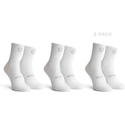 Rogelli core dames en heren 3 pack fietssokken - vochtregulerend - wit Rogelli core dames en heren 3 pack fietssokken - vochtregulerend - wit