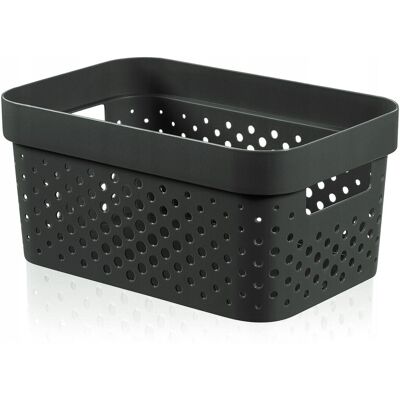 Curver mand infinity dots xs 1,4 l gerecycled, antracietgrijs, 100% gerecycled materiaal, 17 x 12,6 x 8,4 cm Curver mand infinity dots xs 1,4 l gerecycled, antracietgrijs, 100% gerecycled materiaal, 17 x 12,6 x 8,4 cm