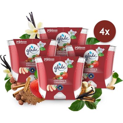 Glade lang brandende kaars cozy apple & cinnamon 100% raapzaadwax Glade lang brandende kaars cozy apple & cinnamon 100% raapzaadwax