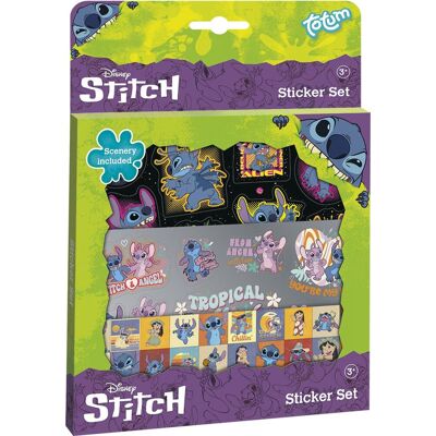 Totum Disney stitch stickers set - 3 stickervellen - met speelachtergrond - speelgoed kinderen - knutselen - voor meisjes en jongens - ook voor kleuters - vanaf 3 jaar - Totum Disney stitch stickers set - 3 stickervellen - met speelachtergrond - speelgoed kinderen - knutselen - voor meisjes en jongens - ook voor kleuters - vanaf 3 jaar -