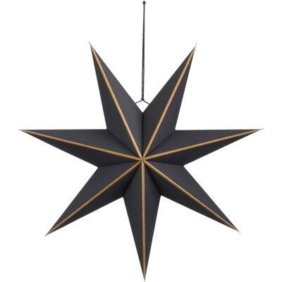 Mica Decorations ster hangend kerstdecoratie - h18 x ø60 cm - papier - zwart Mica Decorations ster hangend kerstdecoratie - h18 x ø60 cm - papier - zwart