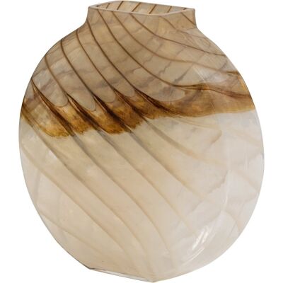 WOOOD marjon vaas decoratie - handgevormd - glas - bruin - 30x14x14 cm WOOOD marjon vaas decoratie - handgevormd - glas - bruin - 30x14x14 cm