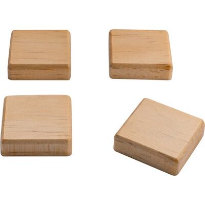 Sigel magneten - vierkant - hout - 4 stuk - si-ba211 Sigel magneten - vierkant - hout - 4 stuk - si-ba211