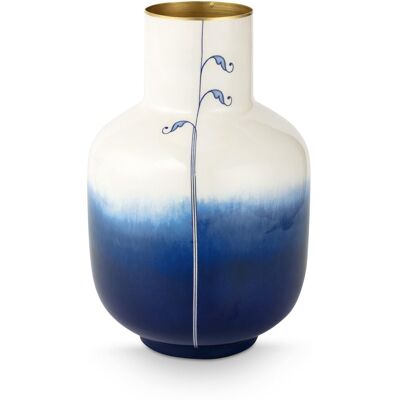 Pip Studio vaas pip & the blue bird - bloemenvaas van metaal - blauw - 30cm Pip Studio vaas pip & the blue bird - bloemenvaas van metaal - blauw - 30cm