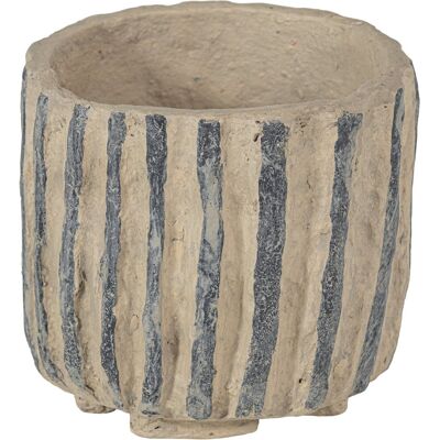 WOOOD karo decoratie pot - papier mache - zand - 20x25x25 WOOOD karo decoratie pot - papier mache - zand - 20x25x25