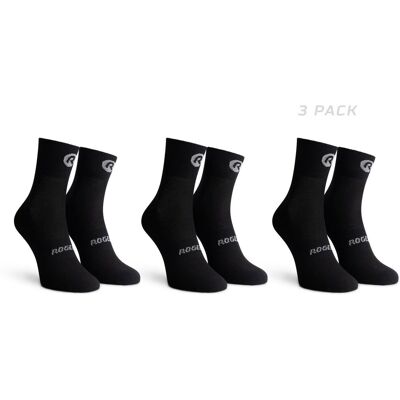 Rogelli core dames en heren 3 pack fietssokken - vochtregulerend - zwart Rogelli core dames en heren 3 pack fietssokken - vochtregulerend - zwart