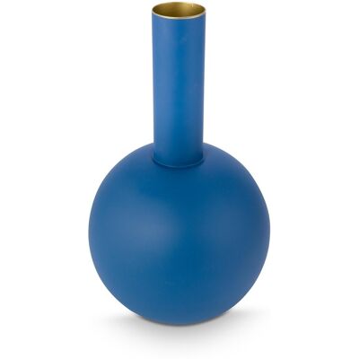 Pip Studio vaas - bloemenvaas van metaal - blauw - 24.5x42cm Pip Studio vaas - bloemenvaas van metaal - blauw - 24.5x42cm
