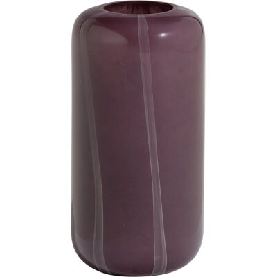 WOOOD arles vaas - glas - paars met streep naturel - 40x20x20 WOOOD arles vaas - glas - paars met streep naturel - 40x20x20
