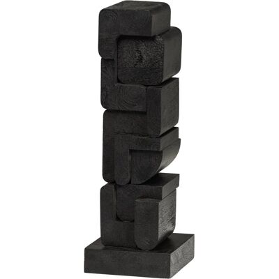 WOOOD isan sculptuur ornament - hout - zwart - 53x18x18 WOOOD isan sculptuur ornament - hout - zwart - 53x18x18
