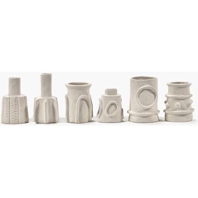 Serax - marie michielssen marie - vaas assortiment - beige - 6 stuks - h 10cm Serax - marie michielssen marie - vaas assortiment - beige - 6 stuks - h 10cm