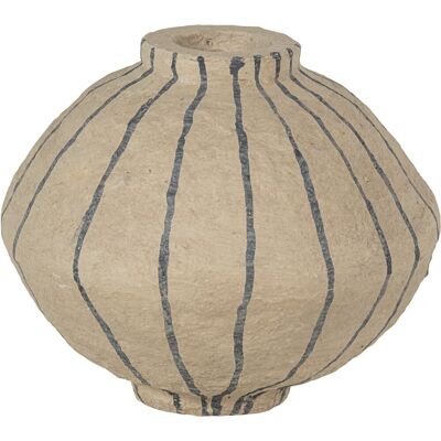 WOOOD karo decoratie vaas - papier mache - zand - 30x35x35 WOOOD karo decoratie vaas - papier mache - zand - 30x35x35