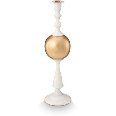 Pip Studio kandelaar sphere - kaarsenhouder van metaal - wit/ goud - 44cm Pip Studio kandelaar sphere - kaarsenhouder van metaal - wit/ goud - 44cm