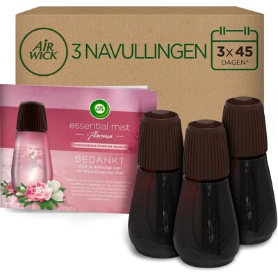 Air Wick essential mist automatische luchtverfrisser - verfrissende pioen en jasmijn - 3 navullingen Air Wick essential mist automatische luchtverfrisser - verfrissende pioen en jasmijn - 3 navullingen