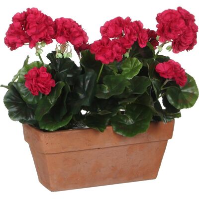 Mica Decorations Geranium Kunstplant in Balkonbak - 29x13x40 cm - Donkerroze Mica Decorations Geranium Kunstplant in Balkonbak - 29x13x40 cm - Donkerroze
