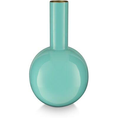 Pip Studio - bloemenvaas - woonaccessoires - blauwe vaas - metaal - 15x26cm Pip Studio - bloemenvaas - woonaccessoires - blauwe vaas - metaal - 15x26cm