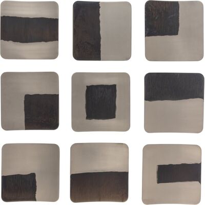 WOOOD nami wanddeco set - metaal - nikkel - 25x25x25 WOOOD nami wanddeco set - metaal - nikkel - 25x25x25