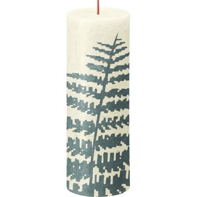 Bolsius Rustiek printed stompkaars 190/68 soft pearl fern Bolsius Rustiek printed stompkaars 190/68 soft pearl fern