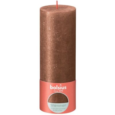 Bolsius rustieke stompkaars 19x6,8 cm shimmer koper Bolsius rustieke stompkaars 19x6,8 cm shimmer koper