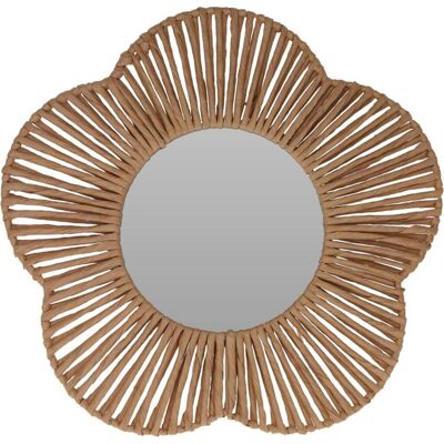 Overige Merken Spiegel bloem 38 cm papier/beige Overige Merken Spiegel bloem 38 cm papier/beige