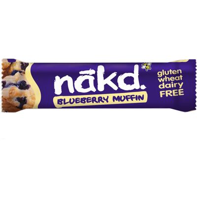Nakd Blauwe bes Muffin Natuurlijke Fruit & Noten Repen - Veganistisch - Glutenvrij - Gezond S Nakd Blauwe bes Muffin Natuurlijke Fruit & Noten Repen - Veganistisch - Glutenvrij - Gezond S