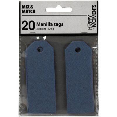 Creativ Company Manilla labels blauw, 20st. Multi kleuren Creativ Company Manilla labels blauw, 20st. Multi kleuren
