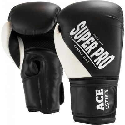 Super Pro Combat Gear ace (kick)bokshandschoenen zwart/wit 12oz 12 oz Super Pro Combat Gear ace (kick)bokshandschoenen zwart/wit 12oz 12 oz