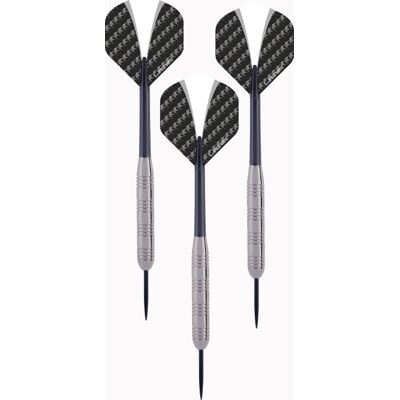 Engelhart Darts tungsten look set 23 g - 3 steeltip dartpijlen - tungsten look barrel - nylon shaft - wit / zwarte flight - inclusief etui - longfield Engelhart Darts tungsten look set 23 g - 3 steeltip dartpijlen - tungsten look barrel - nylon shaft - wit / zwarte flight - inclusief etui - longfield