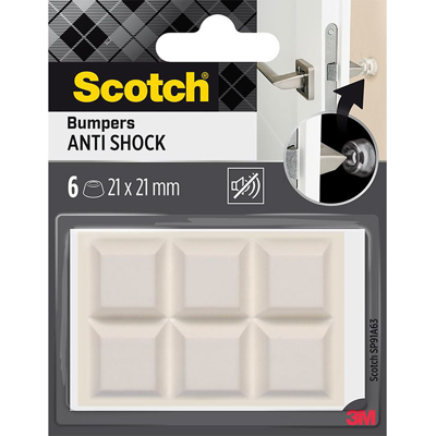 3M 1070696 - scotch® anti shock wall bumpers zelfklevend wit 21mm x 21mm 10 stuks 3M 1070696 - scotch® anti shock wall bumpers zelfklevend wit 21mm x 21mm 10 stuks