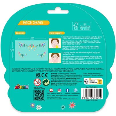 Avenir gezichtsstickers - vleugels - face gem - versier jezelf - 3 jaar Avenir gezichtsstickers - vleugels - face gem - versier jezelf - 3 jaar