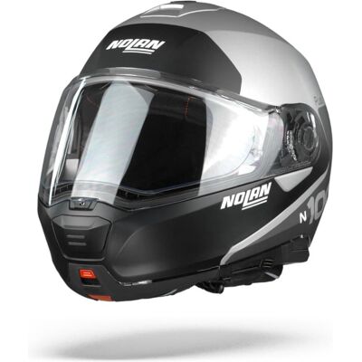 Nolan n100-5 plus distinctive 30 flat silver black blue systeemhelm - motorhelm - maat l Nolan n100-5 plus distinctive 30 flat silver black blue systeemhelm - motorhelm - maat l