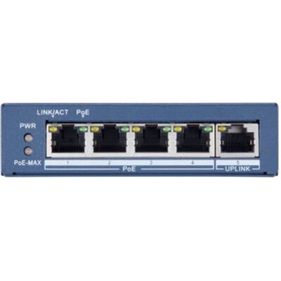 Hikvision ds-3e0505p-e pro series 4 poort unmanaged poe+ switch met 1x rj45 Hikvision ds-3e0505p-e pro series 4 poort unmanaged poe+ switch met 1x rj45