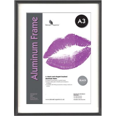 Seco fotolijst a3 - 29.7 x 42cm - zwart geborsteld aluminium - 11mm frame - se-ala3-bk Seco fotolijst a3 - 29.7 x 42cm - zwart geborsteld aluminium - 11mm frame - se-ala3-bk