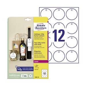 Hanglabels AVERY ZWECKFORM T2004-10 Karton Wit Hanglabels AVERY ZWECKFORM T2004-10 Karton Wit