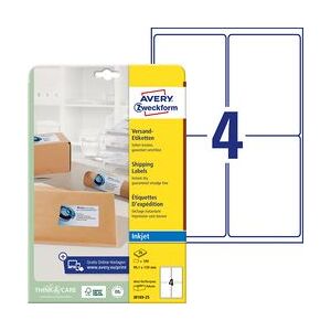 Inkjet adresetiketten Avery 100 stuks wit Inkjet adresetiketten Avery 100 stuks wit