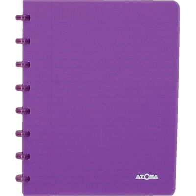 Atoma - trendy schrift ft a5 144 bladzijden gelijnd transparant paars Atoma - trendy schrift ft a5 144 bladzijden gelijnd transparant paars