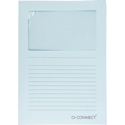 Q-CONNECT l-map met venster 120 g/mã‚â² a4 pak van 100 stuks lichtblauw Q-CONNECT l-map met venster 120 g/mã‚â² a4 pak van 100 stuks lichtblauw