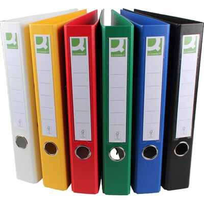 Q-CONNECT ordner, voor ft a4, volledig uit pp, rug van 5 cm, geassorteerde kleuren Q-CONNECT ordner, voor ft a4, volledig uit pp, rug van 5 cm, geassorteerde kleuren