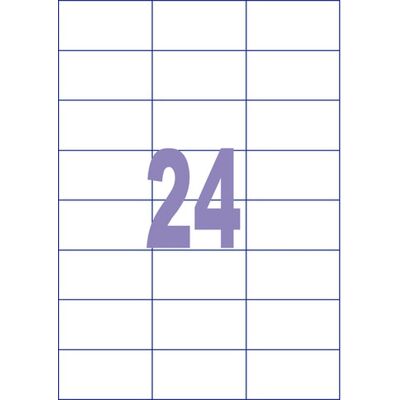 Kangaro etiketten - universeel - inkjet/laser/kopieer - 70x37mm - 25 vel - 24 stickers per vel Kangaro etiketten - universeel - inkjet/laser/kopieer - 70x37mm - 25 vel - 24 stickers per vel