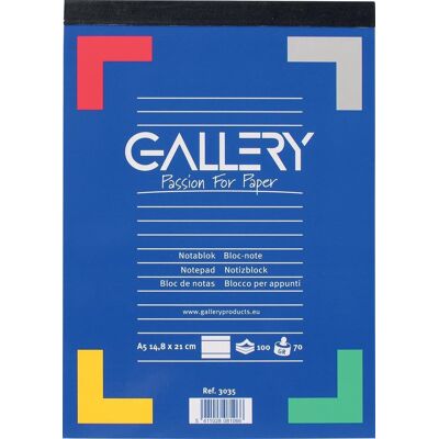 Gallery schrijfblok, ft a5, gelijnd, blok van 100 vel Gallery schrijfblok, ft a5, gelijnd, blok van 100 vel