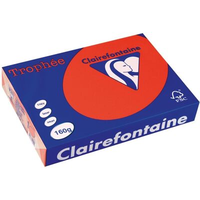 Clairefontaine Trophée Intens - Koraalrood - 160g A4, 250 vel Clairefontaine Trophée Intens - Koraalrood - 160g A4, 250 vel