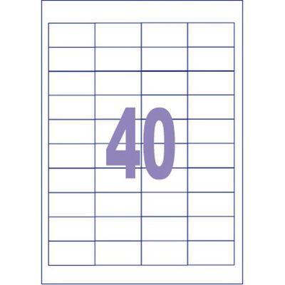 Kangaro etiket - injet/laser/kopieer - 48,5x25,4mm - 100 vel - 40 stickers per vel Kangaro etiket - injet/laser/kopieer - 48,5x25,4mm - 100 vel - 40 stickers per vel