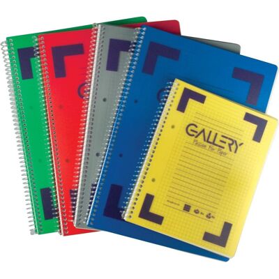 Gallery traditional spiraalschrift ft a5, geruit 5 mm, geassorteerde kleuren, 160 bladzijden 6 stuks Gallery traditional spiraalschrift ft a5, geruit 5 mm, geassorteerde kleuren, 160 bladzijden 6 stuks
