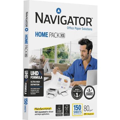 Navigator home pack xs printpapier ft a4,80 g, pak van 150 vel Navigator home pack xs printpapier ft a4,80 g, pak van 150 vel