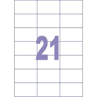 Kangaro etiket - inkjet/laser/kopieer - 70x42,3mm - 100 vel - 21 stickers per vel Kangaro etiket - inkjet/laser/kopieer - 70x42,3mm - 100 vel - 21 stickers per vel