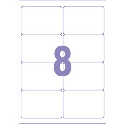 Kangaro etiket - inkjet/laser/kopieer - 99,1x67,7mm - 100 vel - 8 stickers per vel Kangaro etiket - inkjet/laser/kopieer - 99,1x67,7mm - 100 vel - 8 stickers per vel