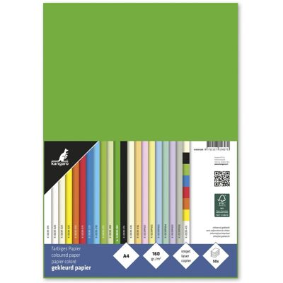 Kangaro papier - a4 - 160 gram fsc - pak 50 vel - helgroen Kangaro papier - a4 - 160 gram fsc - pak 50 vel - helgroen