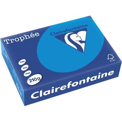Clairefontaine trophée intens, gekleurd papier, a4, 210 g, 250 vel, turkoois Clairefontaine trophée intens, gekleurd papier, a4, 210 g, 250 vel, turkoois