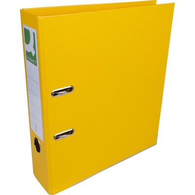 Q-CONNECT ordner, voor ft a4, volledig uit pp, rug van 8 cm, geel, pak van 10 Q-CONNECT ordner, voor ft a4, volledig uit pp, rug van 8 cm, geel, pak van 10