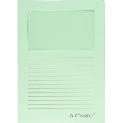Q-CONNECT l-map met venster 120 g/mã‚â² a4 pak van 100 stuks lichtgroen Q-CONNECT l-map met venster 120 g/mã‚â² a4 pak van 100 stuks lichtgroen