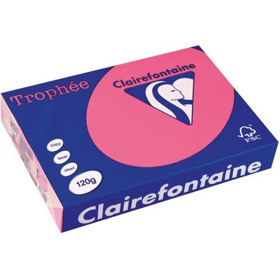 Clairefontaine trophée intens, gekleurd papier, a4, 120 g, 250 vel, fuchsia Clairefontaine trophée intens, gekleurd papier, a4, 120 g, 250 vel, fuchsia